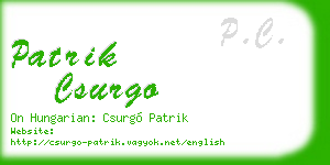 patrik csurgo business card